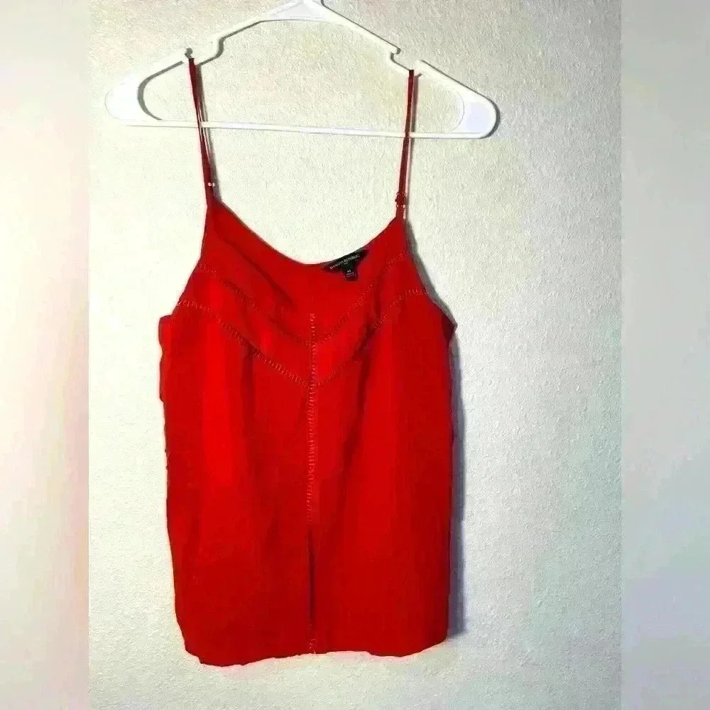 Banana Republic Rust Orange Embroidered Spaghetti Strap Tank Top - Size M